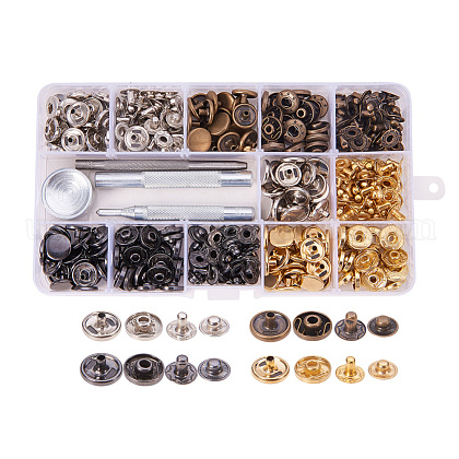 1Box Mixed Metal Jewelry Snap Fastener US-BUTT-WH0001-03-1
