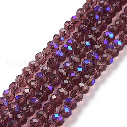 Electroplate Glass Beads Strands US-EGLA-A034-T4mm-L14-1