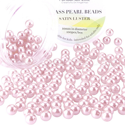 Pearlized Glass Pearl Round Beads US-HY-PH0001-10mm-007-1