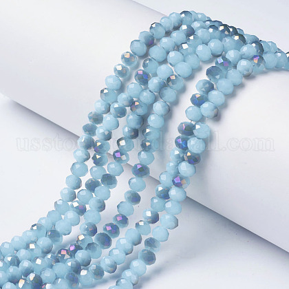 Electroplate Glass Beads Strands US-EGLA-A034-J10mm-F04-1