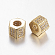 Brass Cubic Zirconia Beads US-ZIRC-F001-124G-2