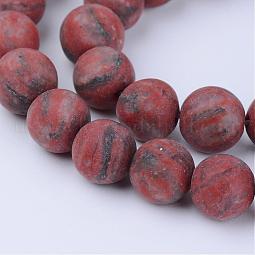 Natural Sesame Jasper/Kiwi Jasper Beads Strands US-G-Q462-8mm-04