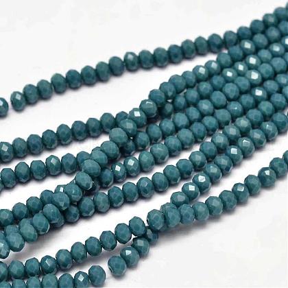 Faceted Rondelle Glass Beads Strands US-GLAA-I033-3mm-05-1