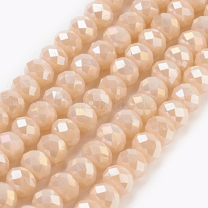 Electroplate Glass Beads Strands US-GLAA-K027-FR-B01-1