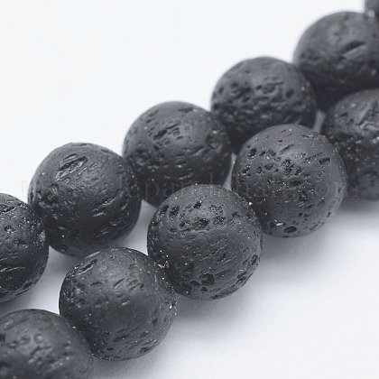 Synthetic Lava Rock Beads Strands US-G-F549-8mm-B10-1