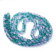 Spray Painted Crackle Glass Beads Strands US-CCG-Q002-6mm-06-2