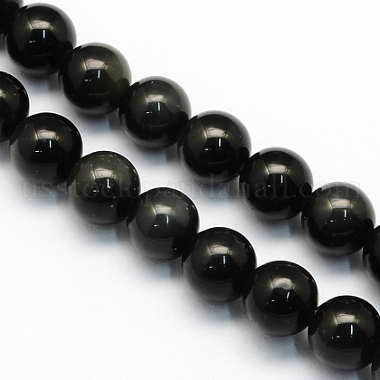 Natural Obsidian Round Beads Strands US-G-S156-8mm-1