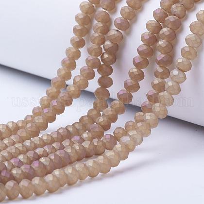 Electroplate Transparent Glass Beads Strands US-EGLA-A034-T10mm-X02-1
