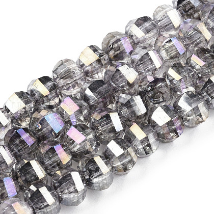 Transparent Electroplate Glass Beads Strands US-EGLA-N006-078A-1