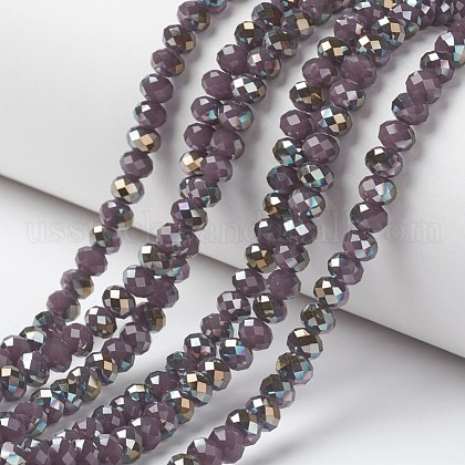 Electroplate Glass Beads Strands US-EGLA-A034-J6mm-S01-1