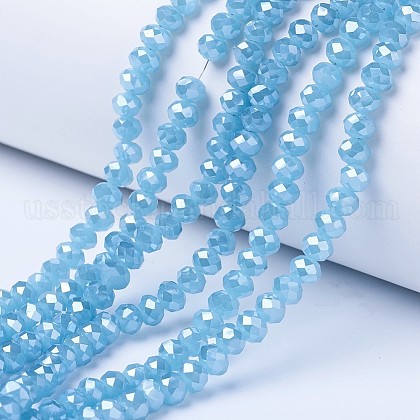 Electroplate Glass Beads Strands US-EGLA-A034-J6mm-A06-1