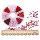 Red 6/0 Round Glass Seed Beads Diameter 4mm Loose Beads With Value Pack for Jewelry Making US-SEED-PH0001-05A-3