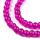 Spray Painted Crackle Glass Beads Strands US-CCG-Q001-6mm-08-2