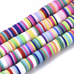 Handmade Polymer Clay Beads Strands US-CLAY-R089-6mm-048