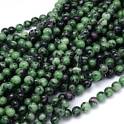 Round Natural Ruby in Zoisite Bead Strands US-G-F222-11-6mm