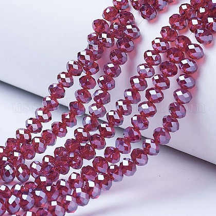 Electroplate Glass Beads Strands US-EGLA-A034-T6mm-A02-1