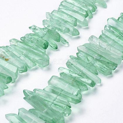 Natural Quartz Crystal Points Beads Strands US-G-K181-B02-1