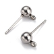 304 Stainless Steel Ball Post Stud Earring Findings US-STAS-Z035-01P-D-2