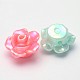 AB Color Plated Opaque Acrylic Flower Beads US-SACR-Q106-20-2