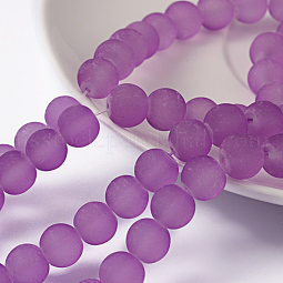 Baking Paint Transparent Glass Bead Strands US-GLAA-S031-8mm-32