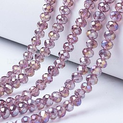 Electroplate Glass Beads Strands US-EGLA-A034-T8mm-B10