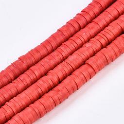 Flat Round Handmade Polymer Clay Beads US-CLAY-R067-6.0mm-30