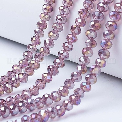 Electroplate Glass Beads Strands US-EGLA-A034-T8mm-B10-1
