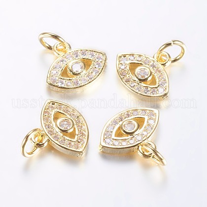 Long-Lasting Plated Brass Micro Pave Cubic Zirconia Charms US-ZIRC-F069-34G-1