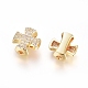 Brass Micro Pave Cubic Zirconia Slide Charms US-ZIRC-G166-38G-2