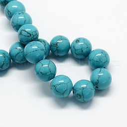 Dyed Synthetic Turquoise Gemstone Bead Strands US-TURQ-R032-6mm-XSS09