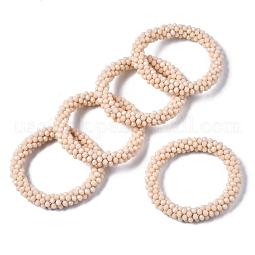 Faceted Opaque Glass Beads Stretch Bracelets US-BJEW-S144-002E-05