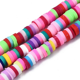 Handmade Polymer Clay Beads Strands US-CLAY-R089-4mm-154