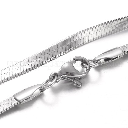 304 Stainless Steel Snake Chain Necklaces US-NJEW-F195-01B-P-1