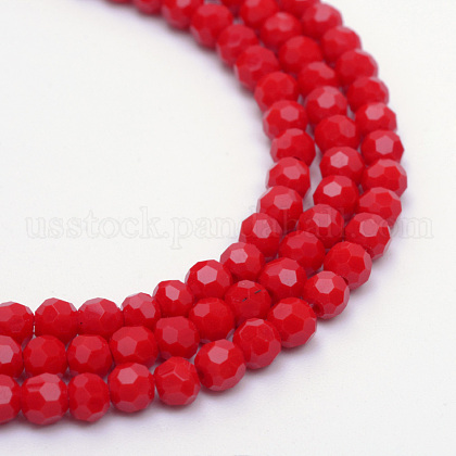 Opaque Solid Glass Bead Strands US-GLAA-R166-3mm-02E-1