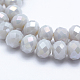 Electroplate Opaque Solid Color Crystal Glass Rondelle Beads Strands US-EGLA-F046A-08AB-1