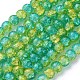 Spray Painted Crackle Glass Beads Strands US-CCG-Q002-8mm-07-2