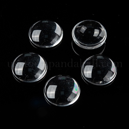 Transparent Glass Cabochons&nbsp;US-GGLA-R026-15mm-6