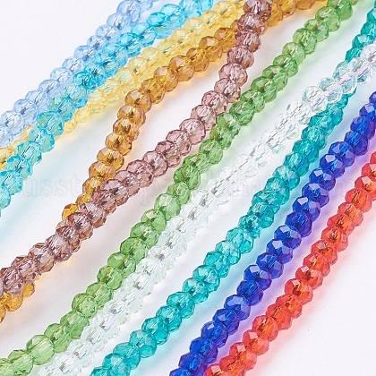 Transparent Glass Beads Strands US-GLAA-R135-2mm-M-1