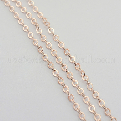 Brass Flat Oval Cable Chains US-CHC029Y-RG-1
