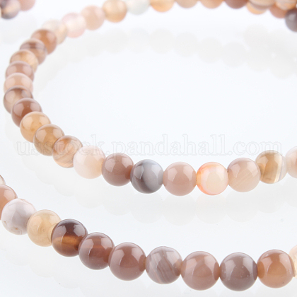 Dyed & Heated Natural Agate Round Beads Strands US-G-E230-01-4mm-1