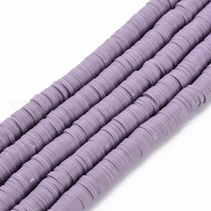 Handmade Polymer Clay Bead Strands US-CLAY-T002-6mm-58-1