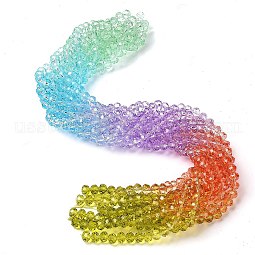 Transparent Painted Glass Beads Strands US-DGLA-A034-T8mm-A12
