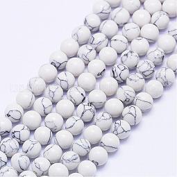 Synthetic Howlite Bead Strands US-G-F425-37-6mm