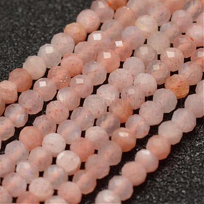 Natural Sunstone Beads Strands US-G-K182-2mm-12-1
