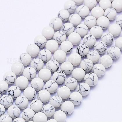 Synthetic Howlite Bead Strands US-G-F425-37-6mm-1