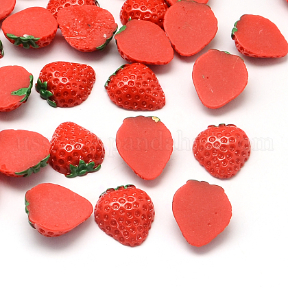 Strawberry Resin Cabochons US-CRES-R183-09-1