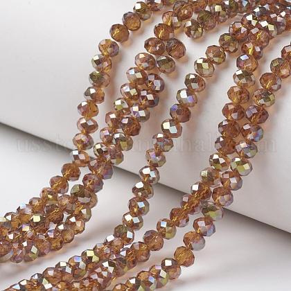 Electroplate Transparent Glass Beads Strands US-EGLA-A034-T10mm-S12-1