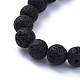 Natural Lava Rock Round Beads Stretch Bracelets US-BJEW-JB05118-4