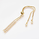 Adjustable Brass Micro Pave Cubic Zirconia Chain Bracelet Making US-ZIRC-T004-39G-2