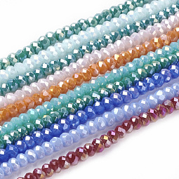 Electroplate Glass Beads Strands US-EGLA-R048-2mm-M2